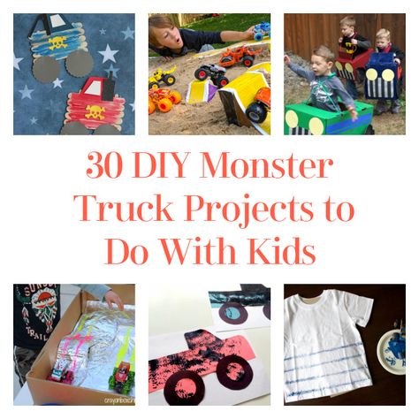 Hello, DIYers! Today we are talking about big, loud, and exciting monster trucks! Boys and girls alike both love watching these massive trucks to tricks, make jumps, and crush cars! They might be fans of going to monster truck shows or just playing with the toys in the back yard! Either way, these rough and […] The post 30 DIY Monster Truck Projects to Do With Kids appeared first on DIY Projects by Big DIY Ideas. Monster Trucks Storage Ideas, Monster Truck Crafts Preschool, Monster Truck Party Activities, Monster Truck Diy, Monster Truck Pumpkin Carving, Monster Jam Activities, Monster Truck Craft, Monster Truck Game Ideas, Monster Truck Birthday Games Activities