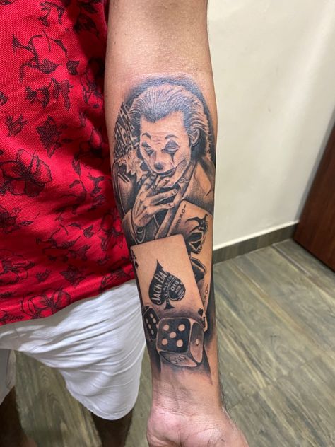 Joker Forearm Tattoo Design, Joker Arm Tattoo Men, Joker Tattoo Ideas For Men Sleeve, Joker Forearm Tattoo, The Joker Tattoo Ideas, Joker Arm Tattoo, Tattoos Men Forearm, Joker Sleeve Tattoo, Joker Tattoo Ideas For Men