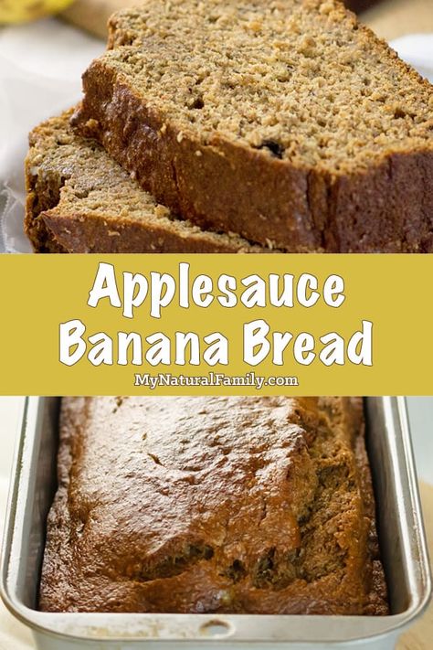 Vegan Banana Bread With Applesauce, Fat Free Banana Bread, Banana Apple Sauce Bread, Apple Sauce Cake Healthy, Healthy Banana Bread With Applesauce, Applesauce Banana Bread, Bread With Applesauce, Diet Sweets, Low Fat Banana Bread