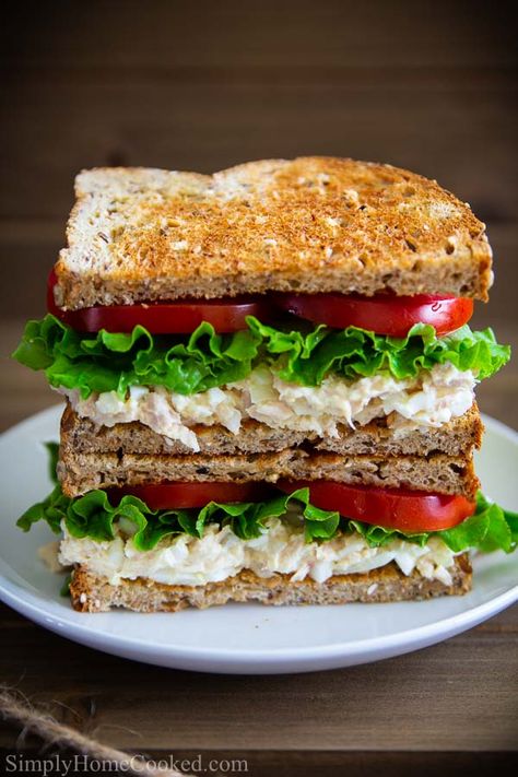 Tuna Sandwich - Simply Home Cooked Tuna Salad Sandwich Recipe, Tuna Sandwich Recipes, How To Make Tuna, Smoked Salmon Appetizer, Best Tuna Salad, Salmon Appetizer, Roast Beef Sandwich, Chicken Honey, Vegan Steak