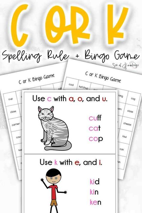 Spelling Rules Posters, Listening Games, Spelling Rules, Phonemic Awareness, Bingo Games, Word Work, Learning Resources, Second Grade, Phonics