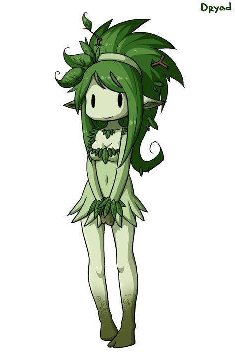 Dryad by RainDante Drawing Down The Moon, Adventure Time Style, Plant Monster, Green Characters, Monster Musume, Female Character Concept, Forest Creatures, Plant Drawing, Sketch Painting