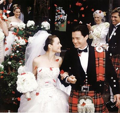 the adventures of tartanscot™: "Happy Tartan Day 2010 . . . " Trey Macdougal, Charlotte York Goldenblatt, Famous Wedding Dresses, Tartan Wedding, Wedding Fits, Tv Weddings, Charlotte York, Kyle Maclachlan, Kristin Davis