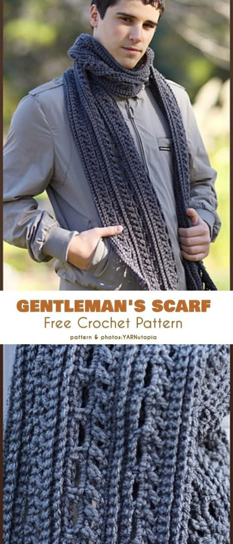 The Best Scarfs for Gentleman Free Crochet Patterns Men Scarf Crochet Pattern, Men Scarf Pattern, Crochet Mens Scarf, Style Gentleman, Men Scarf, Crochet Men, Crochet Scarfs, Scarf Patterns, Crochet Scarf Pattern Free