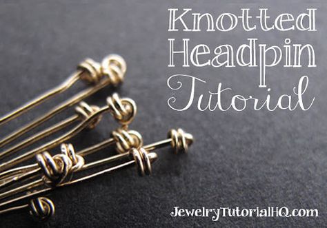 How to Make a Knotted Headpin Diy Armband, Diy Jewelry Tutorials, Wire Wrapped Jewelry Tutorials, Bijoux Fil Aluminium, Wire Jewelry Tutorial, Wire Work Jewelry, Jewelry Techniques, Work Jewelry, Jewelry Making Tutorials