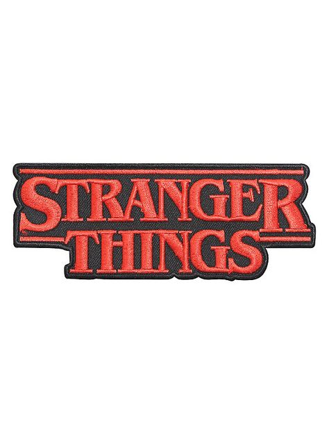 Stranger Things Patches, Black Logo Design, Stranger Things Merch, Stranger Things Logo, Stranger Things Merchandise, Backpack Patches, Jacket Pins, Netflix Original Series, Cute Patches