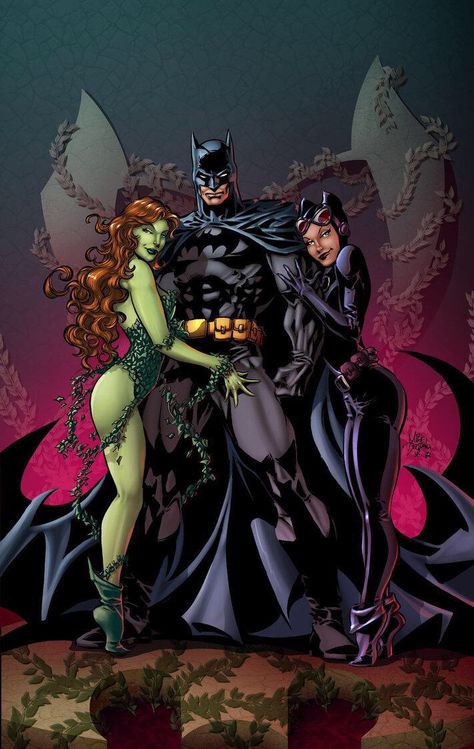 Batman Batman Poison Ivy, Poison Ivy Dc Comics, Batman Love, Poison Ivy Batman, Mike Deodato, Batman Artwork, Univers Dc, Batman And Catwoman, Arte Dc Comics