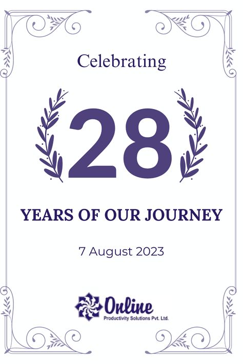 "🎉 Celebrating 28 Years of Excellence! 🎉 Today marks a momentous milestone as we proudly commemorate our company's 28th anniversary. 🎂🌟 Over the years, we have grown, evolved, and overcome challenges together, and this journey wouldn't have been possible without the unwavering support of our amazing team, loyal customers, and trusted partners. Here's to 28 years of innovation, dedication, and making a positive impact! 🥂 28th Anniversary, Loyal Customer, Over The Years, Special Day, This Is Us, Celebrities