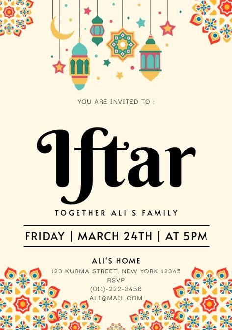 780+ customizable design templates for ‘iftar party’ Ramadan Iftar Invitation Template, Islamic Flyer Design, Iftar Poster, Iftar Party Poster, Ramadan Iftar Invitation, Iftar Invitation Template, Ramadan Iftar Party, Iftar Party Invitation, Ramadan Kareem Wishes