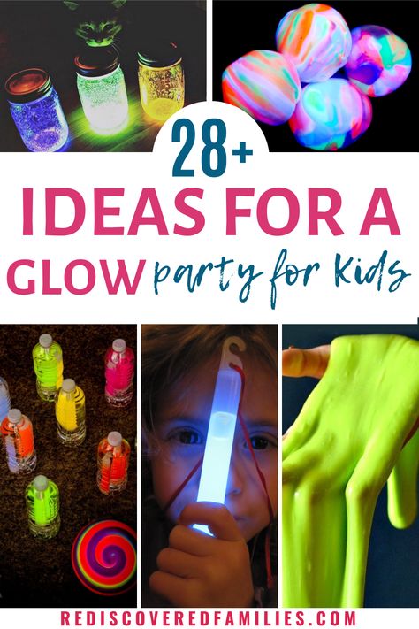 Rave Party Theme, Glow In The Dark Activities, Glow Party Food, Glow Birthday Party Ideas, Glow In The Dark Decorations, Glow Party Games, School Dance Themes, Science Birthday Party Ideas, Family Time Activities