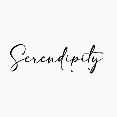 Serendipity Tattoo Ideas, Serendipity Tattoo Font, Serendipity Tattoo, Serendipity Art, Dreamer Tattoo, Free Tattoo Fonts, Chemistry Quotes, Tattoo Font Styles, Floral Back Tattoos