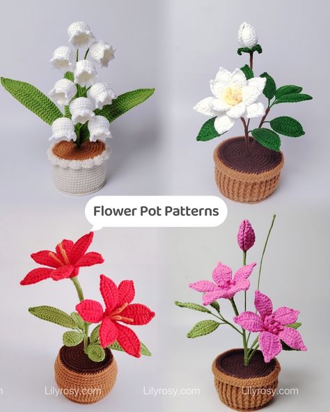 Flower pot patterns in my shop, with step by step video tutorial, free pot pattern in my YT channel #crochetflowerpot #crochetflower #freepatterns #crochettutorials #crochetpatterns #flowerpots Amigurumi Flower Pot Free Pattern, Flower In Pot Crochet, Crochet Flower Pots Free Pattern, Crochet Potted Plants Free Pattern, Crochet Flower Pot Pattern, Crochet Flower In Pot, Crochet Flower Pot, Decorating Car, Yt Channel