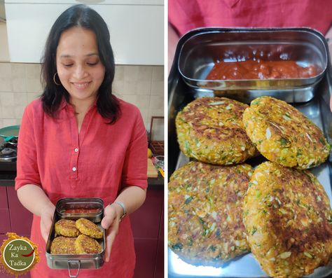 Oats Vegetable Tikki is the perfect solution to a leisurely morning breakfast. It is an easy and healthy snack made with oats, vegetables, and spices. Healthy Evening Snacks, Tiffin Box, Break Fast, Gram Flour, Evening Snacks, Morning Breakfast, Healthy Snacks For Kids, Rice Flour, Tater Tot