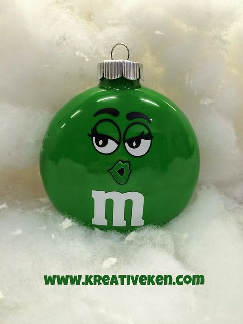 Hey Everyone! Ken here with  Ken's Kreations .      So Christmas is a tricky time for year for me and my blog. You see I have a lot of Chri... M And M Ornaments, Light Bulb Christmas Ornaments Diy, M M Ornaments, Kid Ornaments, Lightbulb Ornaments, Vinyl Ornaments, Cricut Ornaments, Geek Christmas, Light Bulb Crafts