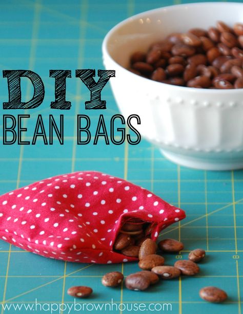 Sewing Bean Bags, Bean Bags Diy, Make Bean Bags, How To Make A Bean Bag, How To Make Beans, Teacher Diy, Bean Bag Filler, Diy Bean Bag, Diy Party Games