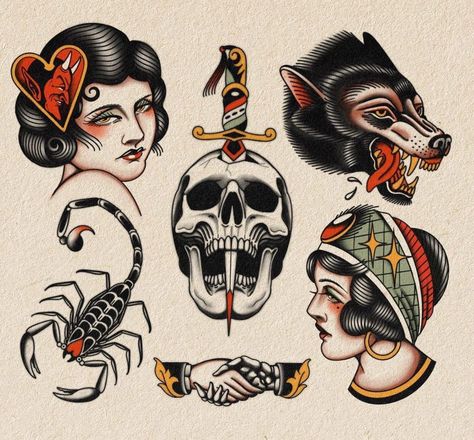 170+ Cool Old School Tattoos Ideas (2022) American Traditional Designs With Meaning - TattoosBoyGirl Tatto Old Scold, American Classic Tattoo, Trad Flash, Arte Hippy, Traditional Tattoo Old School, Traditional Tattoo Inspiration, Timeless Tattoo, Traditional Style Tattoo, Tattoo Filler