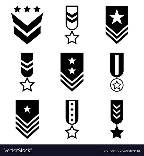 Military Symbols, Us Navy Rank Insignia, Military Graphics, Military Silhouette, Military Ranks, Military Insignia, Symbol Design, Icon Set Vector, Business Names