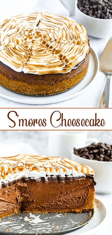 S'mores Cheesecake, S’more Cheesecake, S’mores Cheesecake Recipe, S’mores Cheesecake, Smore Cheesecake, Smores Cheesecake Recipe, Smores Cheesecake, Toasted Meringue, Smores Dessert