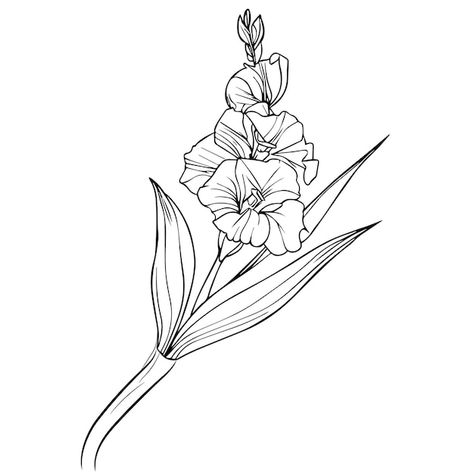 Premium Vector | Black small gladiolus tattoo minimalist gladiolus flower tattoo wrist gladiolus tattoo simple Gladiolus Tattoo Simple, Gladiolus Flower Tattoo, Flower Tattoo Wrist, Gladiolus Flower Tattoos, Gladiolus Tattoo, Flower Wrist Tattoos, Gladiolus Flower, Tattoo Wrist, Tattoo Minimalist