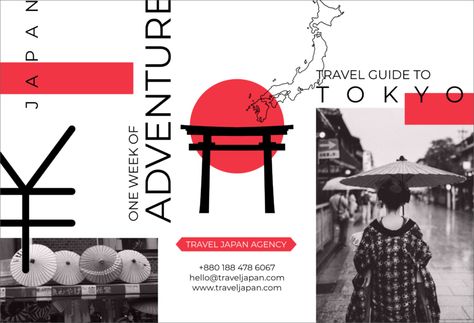 japan tokyo travel tour holiday Free Editable Professional Brochure Templates Travel Leaflet Design, Japan Brochure Design, Japan Book Design, Japan Travel Brochure, Japan Web Design, Japan Brochure, Japanese Brochure, Tour Brochure, Travel Brochure Design