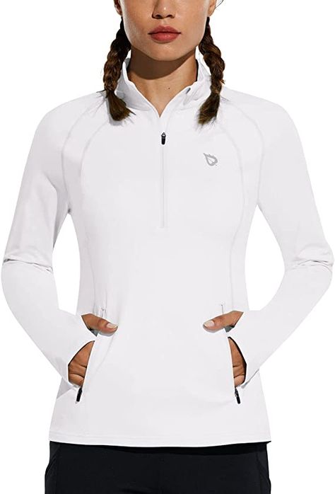 Pullover Workout, Cold Weather Gear, Weathered White, Running Tank Tops, Active Jacket, Thermal Shirt, Running Jacket, Womens Fleece, Pullover Jacket