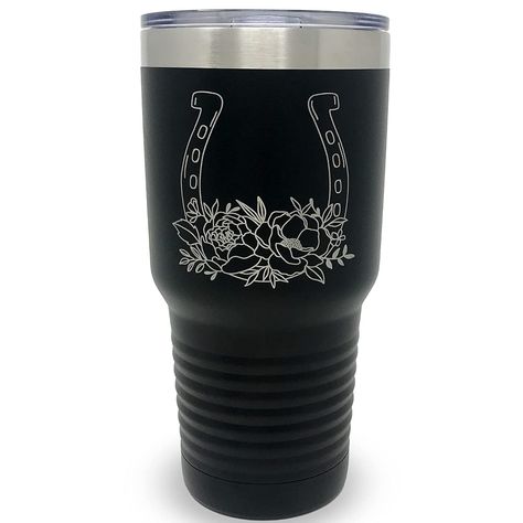 Yeti Cup Designs, Engraved Tumblers, Yeti Cup, Cup Designs, Engraved Tumbler, Horse Gifts, Black Travel, Horse Lovers, Cute Cups