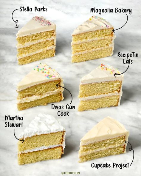 The Best Vanilla Cake Recipe (We Tested 6 Famous Contenders!) | The Kitchn Vanilla Birthday Cake Recipe, Best Vanilla Cake Recipe, Homemade Vanilla Cake, Easy Buttercream Frosting, Divas Can Cook, Vanilla Birthday Cake, White Cakes, Recipetin Eats, Vanilla Cake Recipe