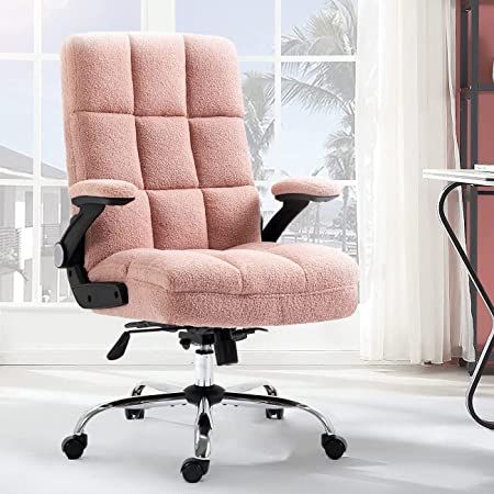 Comfortable Computer Chair, Pink Office Chair, Adjustable Computer Desk, Home Office Chair, Velvet Teddy, Computer Desk Chair, Modern Office Chair, Teddy Fleece, Inbox Zero