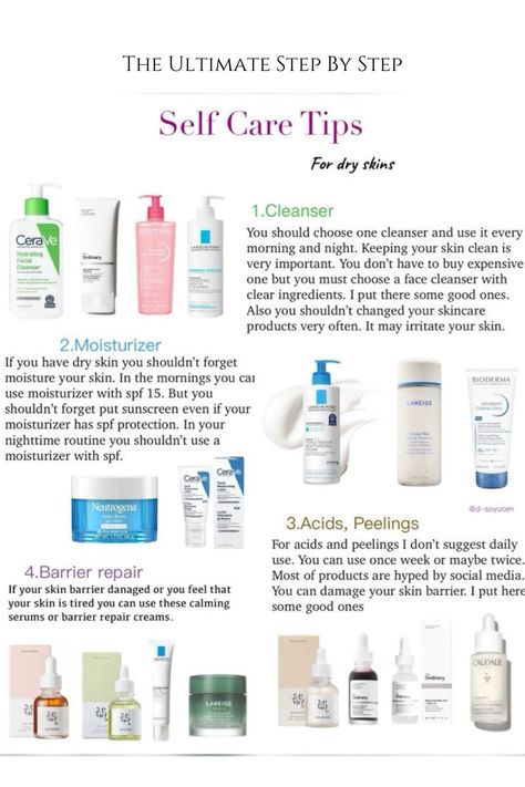 Transform your skincare routine with these essential steps for tackling dry skin! 💧✨ Discover the secrets to a radiant complexion with our step-by-step guide Dryskin Skincare Routine, Moisturizer For Down There, Skin Care Routine Sensitive Dry, Skincare For Oily Sensitive Skin, Normal Skin Products, Skincare Routine For Sensitive Acne Skin, Sensitive Skincare Products, Skincare Routine For Dry Textured Skin, Dry Skincare Products