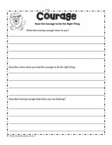 Courage Worksheet Courage Activities, Classroom Sel, Responsibility Lessons, Citizenship Lessons, Teaching Respect, Character Trait Worksheets, Character Worksheets, Who Knows Me Best, Being Responsible