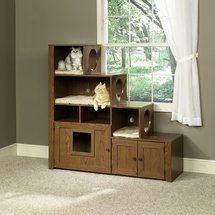 Walmart: Sauder Bookcase Climber Litter Box Sauder Bookcase, Diy Chat, Katt Grejer, Chat Diy, Kat Diy, Litter Box Furniture, Ideal Toys, Cat Shelves, Cat Condo