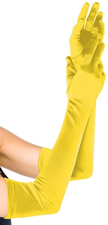 Long Satin Gloves, Princess Gloves, Belle Halloween, Flapper Outfit, Opera Length Gloves, Yellow Gloves, Gatsby Costume, Satin Gloves, Belle Costume