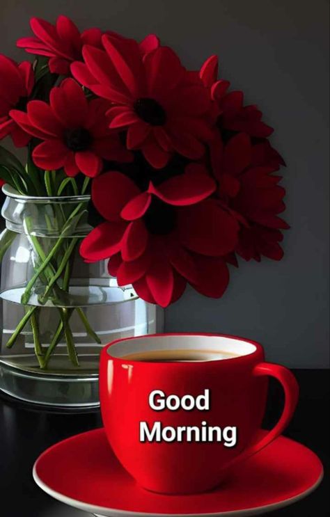 Red Coffee Cup, Good Morning Massage, Good Morning Wishes Gif, Good Morning Tea, Good Morning Flowers Rose, Good Morning Coffee Gif, Good Morning Beautiful Gif, Good Morning Coffee Images, Morning Coffee Images