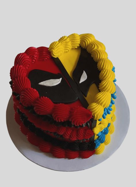 Deadpool Wolverine Cake, Deadpool And Wolverine Cake, Wolverine Cake, Deadpool Cake, Deadpool Birthday, Marvel Wedding, Xman Marvel, Marvel Cake, Cake Designs Images