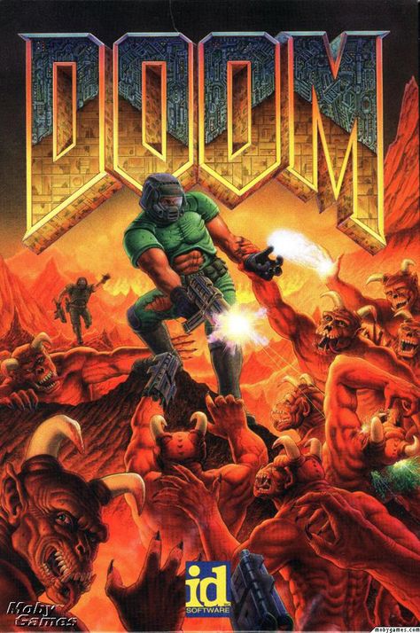 Top 40 Video Game Covers of All Time - Envato Tuts+ Design & Illustration Article Doom Cover, Doom 1993, Doom Videogame, Doom 2, Doom 1, Doom Game, Old Computer, Video Game Posters, Fps Games