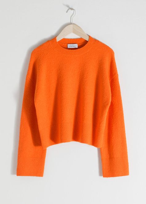 Cropped Sweater - Orange - Sweaters - & Other Stories Preppy Wardrobe, Orange Jumpers, Fitted Turtleneck, Creative Stuff, Fashion Trends Winter, Orange Sweaters, High Neck Sweater, Wool Turtleneck, Window Shopping