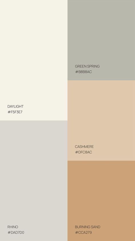 Set of nine Color Palettes of Natural tonesMutedgender neutral colour palette for luxury brandDaylightRhinoGreen SpringCashmereBurning SandA Multidisciplinary Studio that specializes in Brand Identity Design and Creative Direction for Soulful fashionbeautywellness and lifestyle brandsdesign colorpalette neutral naturalcolor Neutral Colour Palette Aesthetic, Neutral Palette Hex Codes, Daylight Color Palette, Cashmere Colour Palette, Colour Palette Cool Tones, Sand Tones Palette, Refined Color Palette, Gender Neutral Color Scheme, Neutral Brand Palette