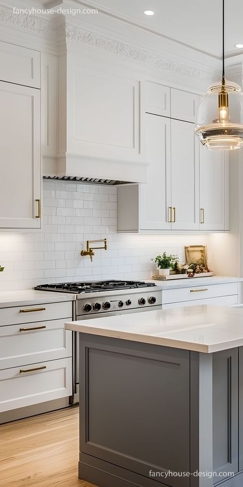 Color In Kitchen, Kitchen Cabinets Color Combination, Kitchen Cabinet Paint, Kitchen Colour Combination, Top Kitchen Cabinets, Kitchen Cabinets Painted, Transitional Kitchen Design, Classic Kitchen Design, Kitchen Colour