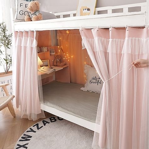 Bunk Bed Curtain, Bed Canopies, Design Ložnic, Canopy Bed Curtains, Bottom Bunk, Cheap Bedding, Bed Tent, Girl Bedroom Designs, Curtain Material