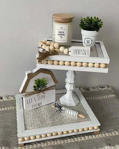 40+ Diy Dollar Store Crafts Projects - HubPages Modern Farmhouse Kitchen Ideas, Diy Dollar Store Crafts Projects, Diy Farmhouse Ideas, Dollar Store Diy Organization, Farmhouse Kitchen Ideas, Dollar Store Diy Projects, Tiered Tray Diy, Diy Dollar Tree Decor, Dollar Tree Decor