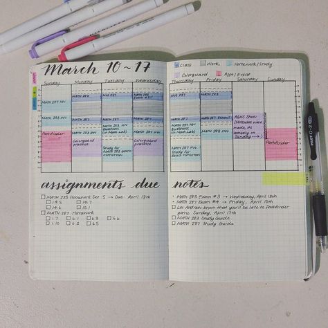 Lovely Student Weekly Bullet Journal Spread #bujo courtesy of Bayley from Bullet Journal for Students FB Group Journal For Students, Weekly Bullet Journal, Bullet Journal September, Bullet Journal Christmas, Notes Taking, Bullet Journal Monthly Spread, Bullet Journal Key, Bullet Journal Cover Page, Journal Lists