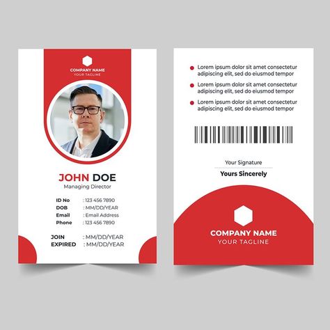 Download this General business id card template design. #freepik #business #corporate #office #identity #card #template Identity Card Design Company, Identity Card Template, Lion Birthday Party, Id Card Design, Identity Card Design, Corporate Business Card Design, Corporate Id, Youtube Business, Company Id