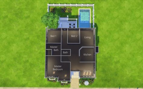 Sims 4 Homes — Lissette Dwelling 30 x 20 Family Home (3 bed 2... 30x20 House Plans Layout, Sims 3 Layout, 3 Bedroom Sims 4 House Layout, Sims 4 Houses Layout With Grid, Sims 4 Houses Layout Families, Sims 4 Houses Layout 2 Bedroom, Sims 2 House Ideas Layout, Sims 3 Blueprints, Sims 4 Houses Layout Floor Plans With Grid