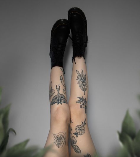 Butterfly Lower Leg Tattoo, Cottagecore Leg Tattoo, Insect Knee Tattoo, Symmetrical Leg Tattoos Women, Nature Leg Tattoos Women, Moth Under Knee Tattoo, Butterfly Tattoo Shin, Moth Tattoo Above Knee, Knee Wrap Tattoo