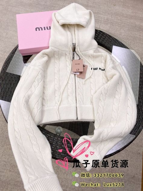 Miu Miu Jacket, Miu Miu Sweater, Cute Shoes Heels, Fancy Outfits, Dream Clothes, Luxury Outfits, Classy Outfits, Aesthetic Clothes, Miu Miu