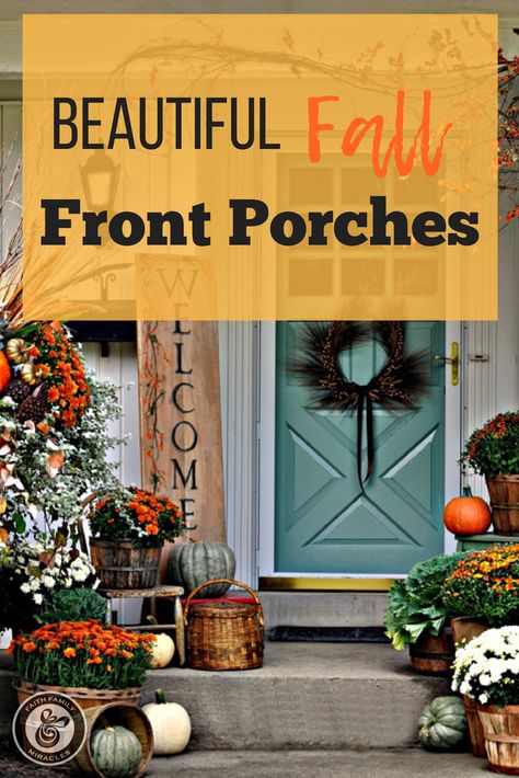 The Fall Season is ahead and it's time to set up those beautiful fall front porches! Here are Fall decor ideas for the front porch. You will find inspiration on how to place mums, pumpkins and more! #Falldecorideas #frontporch #falldecor Christian Woman Encouragement, Christian Thanksgiving, Business Mom, Outside Fall Decor, Christian Fall, Christian Homemaking, Fall Front Porch Decor, Halloween Front Porch, Fall Decor Ideas