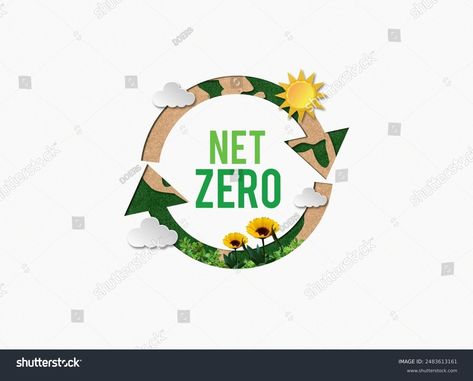 Net Zero Carbon Neutral Concept Net Stock Illustration 2483613161 | Shutterstock Net Zero Emissions, Net Zero, Graphics Layout, Science Signs, Carbon Neutral, Travel Brochure, Schedule Design, Color Palette Generator, Holiday Illustrations