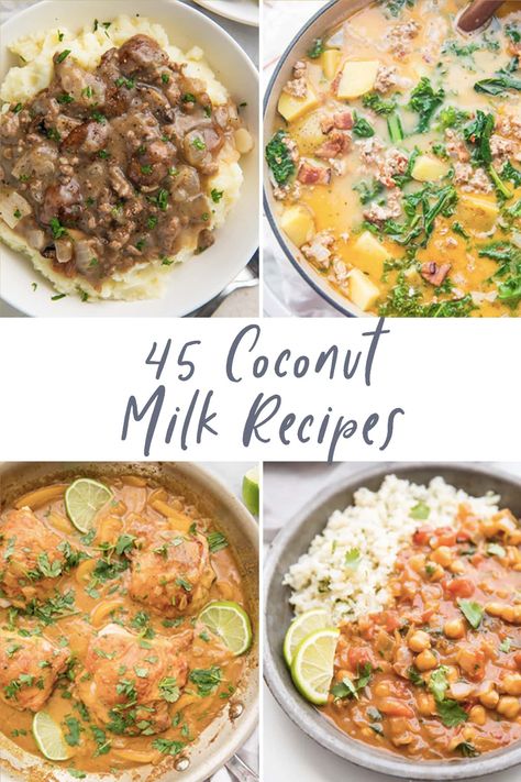 Recipes With Coconut Milk, Recipes Using Coconut Milk, Recipes With Coconut, Cooking With Coconut Milk, 40 Aprons, Coconut Milk Chicken, Meals Without Meat, Coconut Milk Soup, Coconut Chia Pudding