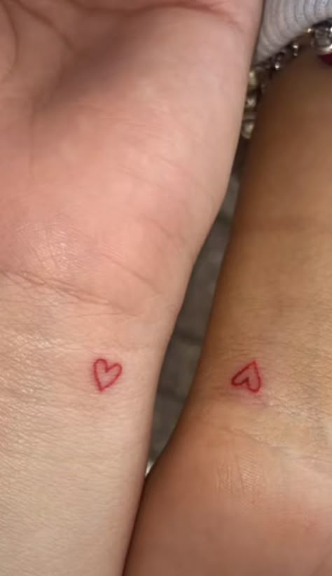 Evocative Art, Dr Tattoo, Matching Friend Tattoos, Tiny Heart Tattoos, Bestie Tattoo, Petite Tattoos, Bff Tattoos, Classy Tattoos, Cute Tattoos For Women