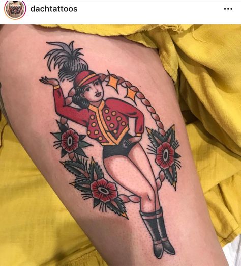 Ringmaster Tattoo, Female Ringmaster, Body Modification, Body Modifications, Barbie Friends, Traditional Tattoo, Carousel, Full Body, Flower Tattoo